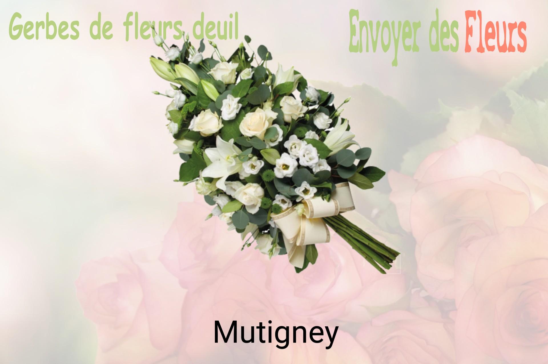 Gerbe de fleurs de deuil livrée à Mutigney